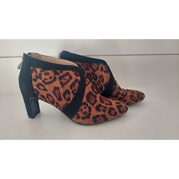LifeStride Womens Glamour Leopard Ankle Boots Brown Black Pointed Toe/NWOB, Size - Picture 3 of 11